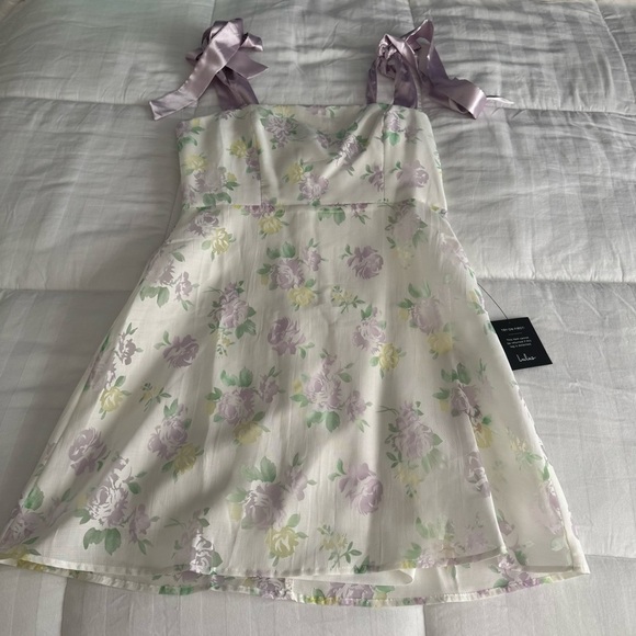 Lulu's Pastel Floral Midi Dress with Lavender Accents - Picture 3 of 10